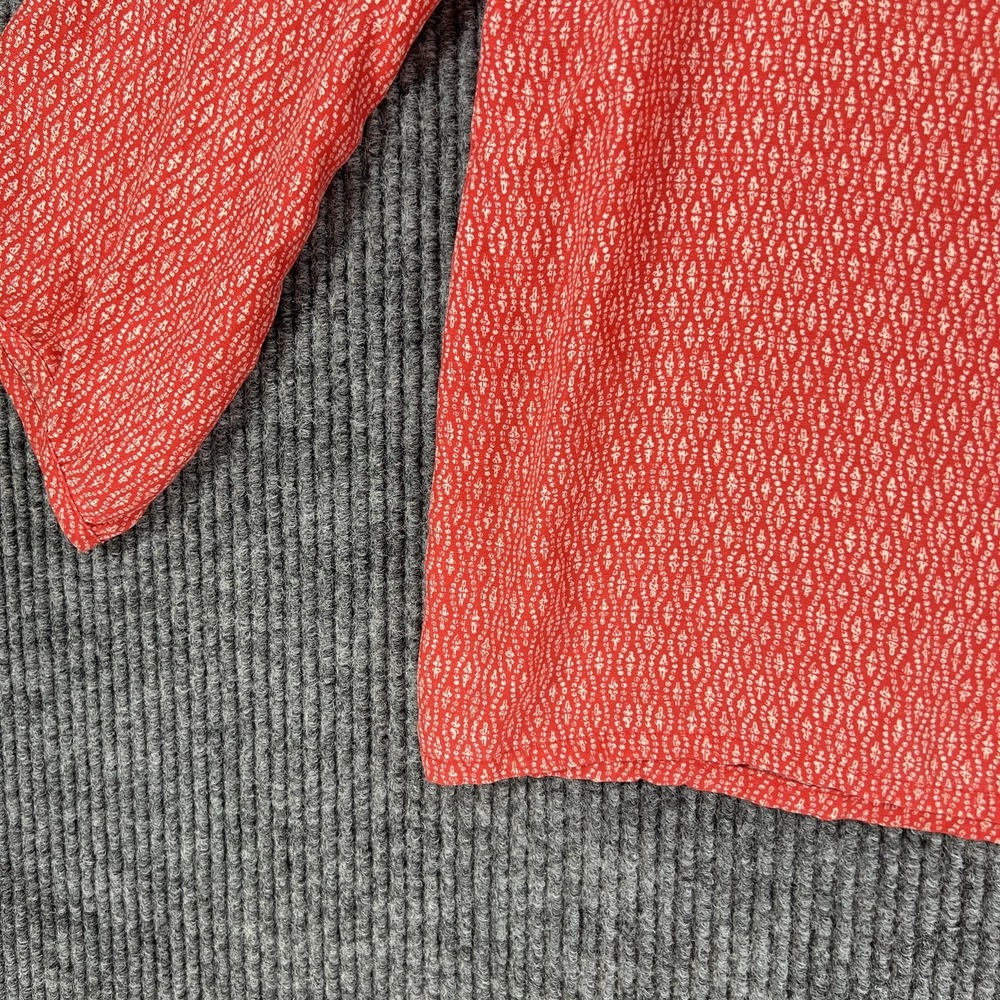 Toad&Co Shirt Womens Medium Red Button Front Lace Trim Long‎ Sleeve Blouse - Picture 6 of 13